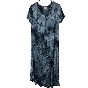 Extreme Hi/Lo Hem Tunic Top; Tye Dye Blouse Short Front knot, Long Tail SZ L